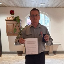 Pronssisen ansiomitalin saaja Mauri Jaakkola SPR Turun osasto